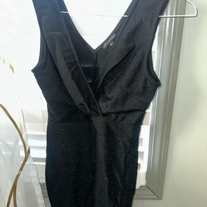 Shinestar Black Sparkle Backless Dress